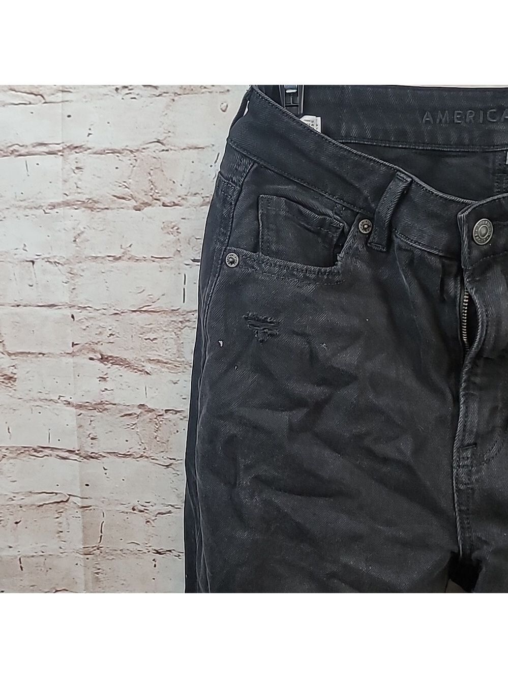 American eagle black mom jeans 4 long new nwt - Picture 3 of 7
